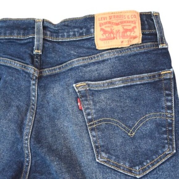 Levi’s 511 Denim Shorts W33 Cutoff Raw Hem Vintage - Picture 3 of 8